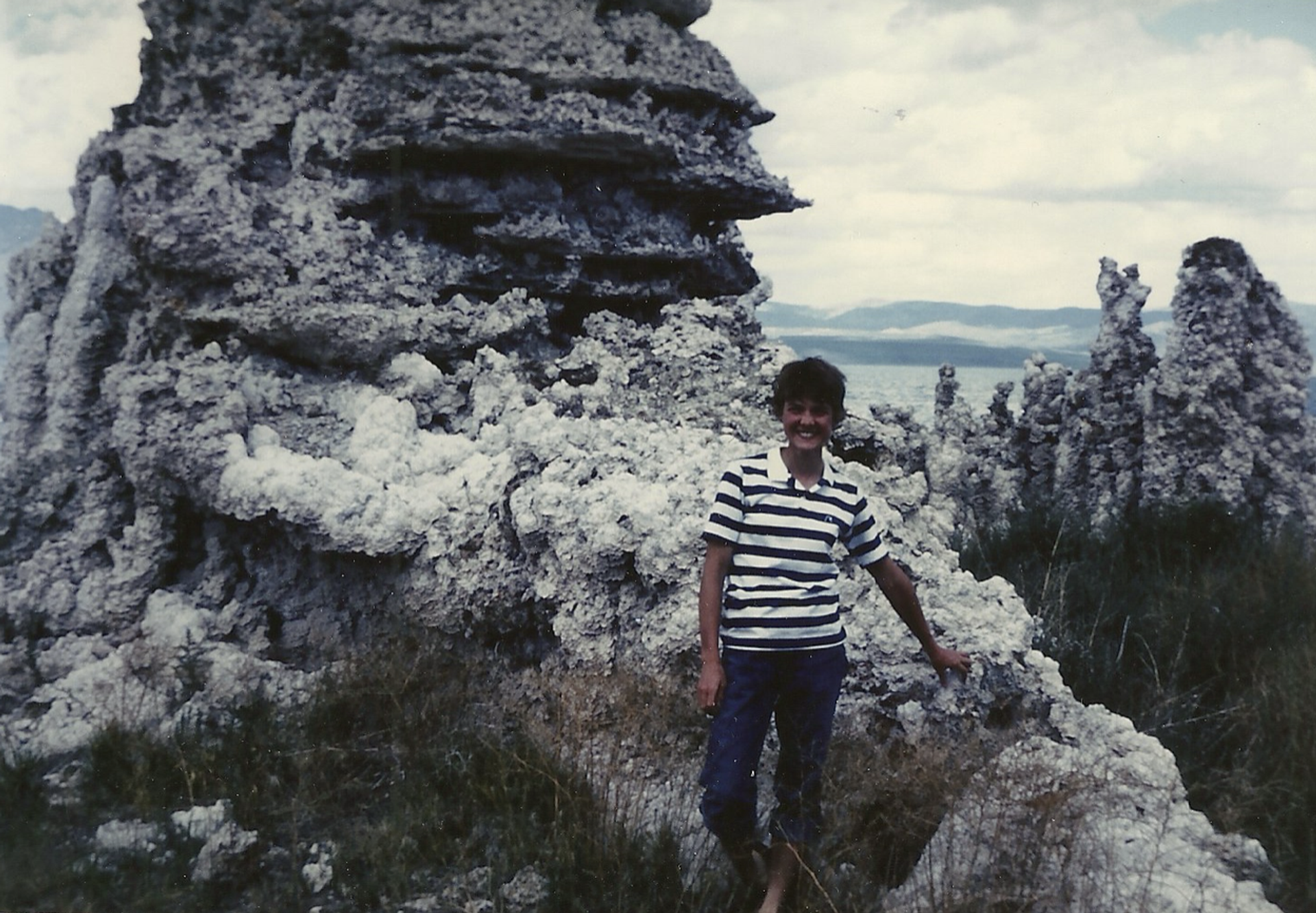 Bjornerud among the tufa towers at Mono Lake in California as a United States Geological Survey intern. (Courtesy Marcia Bjornerud).