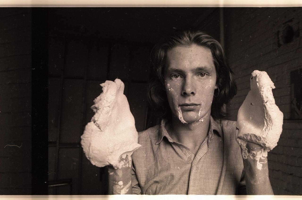 Nares’s self-portrait “Template for a Dreamer #1,” shot in New York in 1975. (Courtesy Jamies Nares)