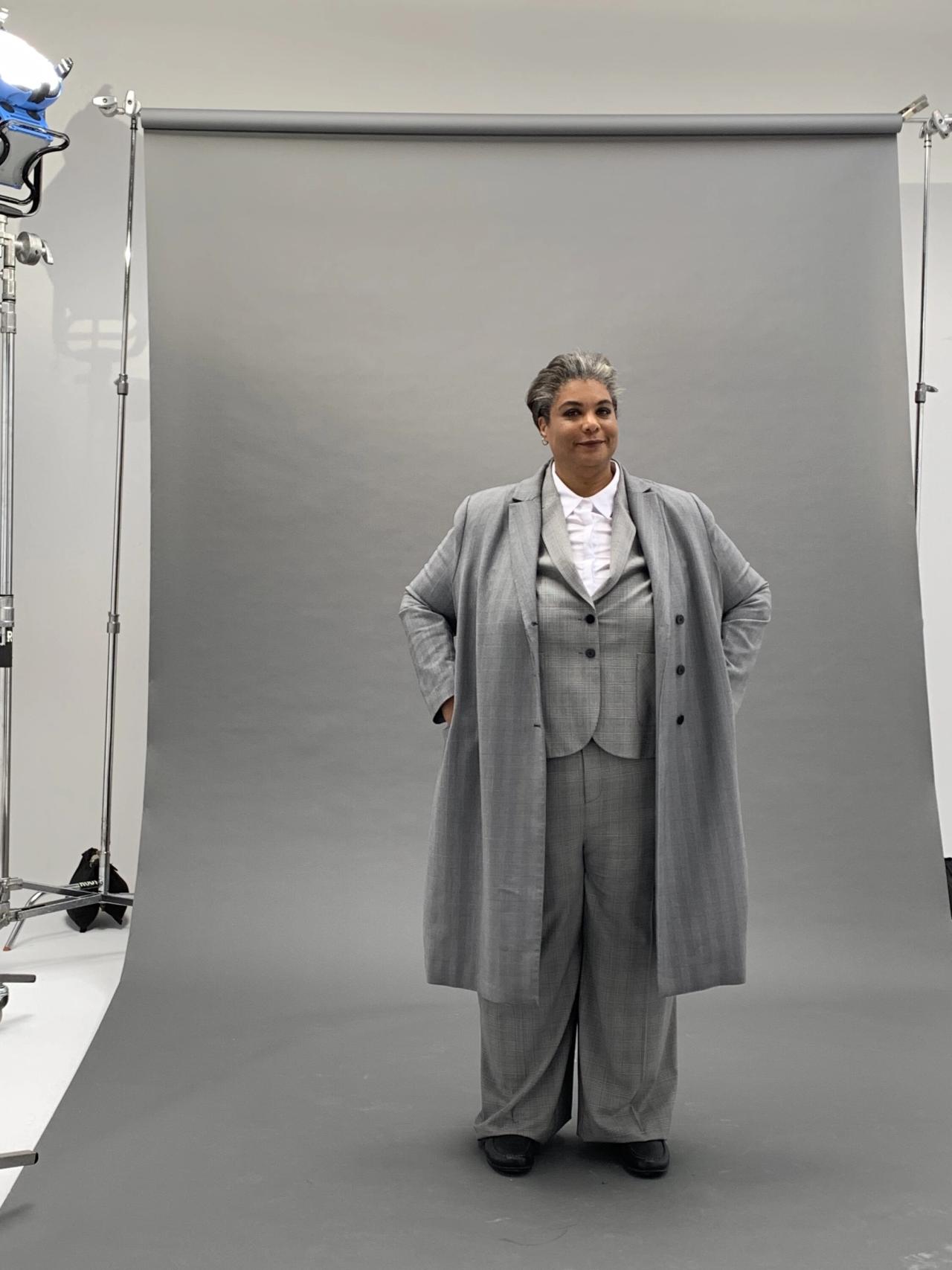 Gay at a photoshoot for a campaign for the clothing brand Universal Standard. (Courtesy Roxane Gay)