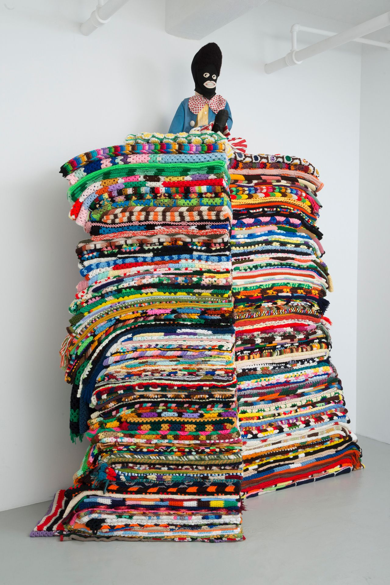 Installation view of Cave’s 2014 “Made by Whites for Whites” exhibition at Jack Shainman Gallery in New York. (Photo: James Prinz. Courtesy Jack Shainman Gallery)