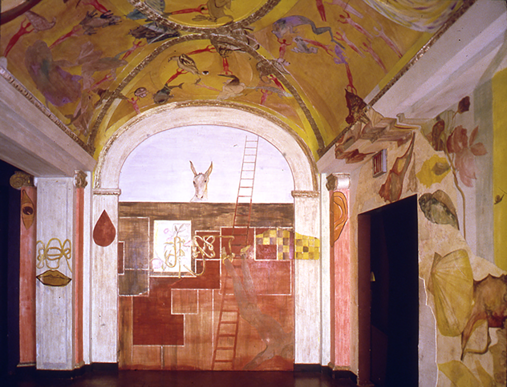 Clemente’s murals at the Palladium nightclub in the 1980s. (Courtesy Francesco Clemente)