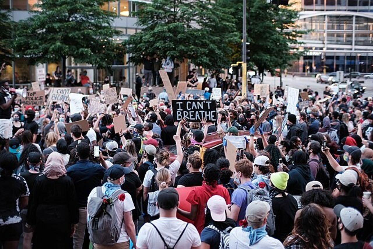 A protest in Minneapolis, in May 2020, following George Floyd's murder. (Photo: Dan Aaslad)