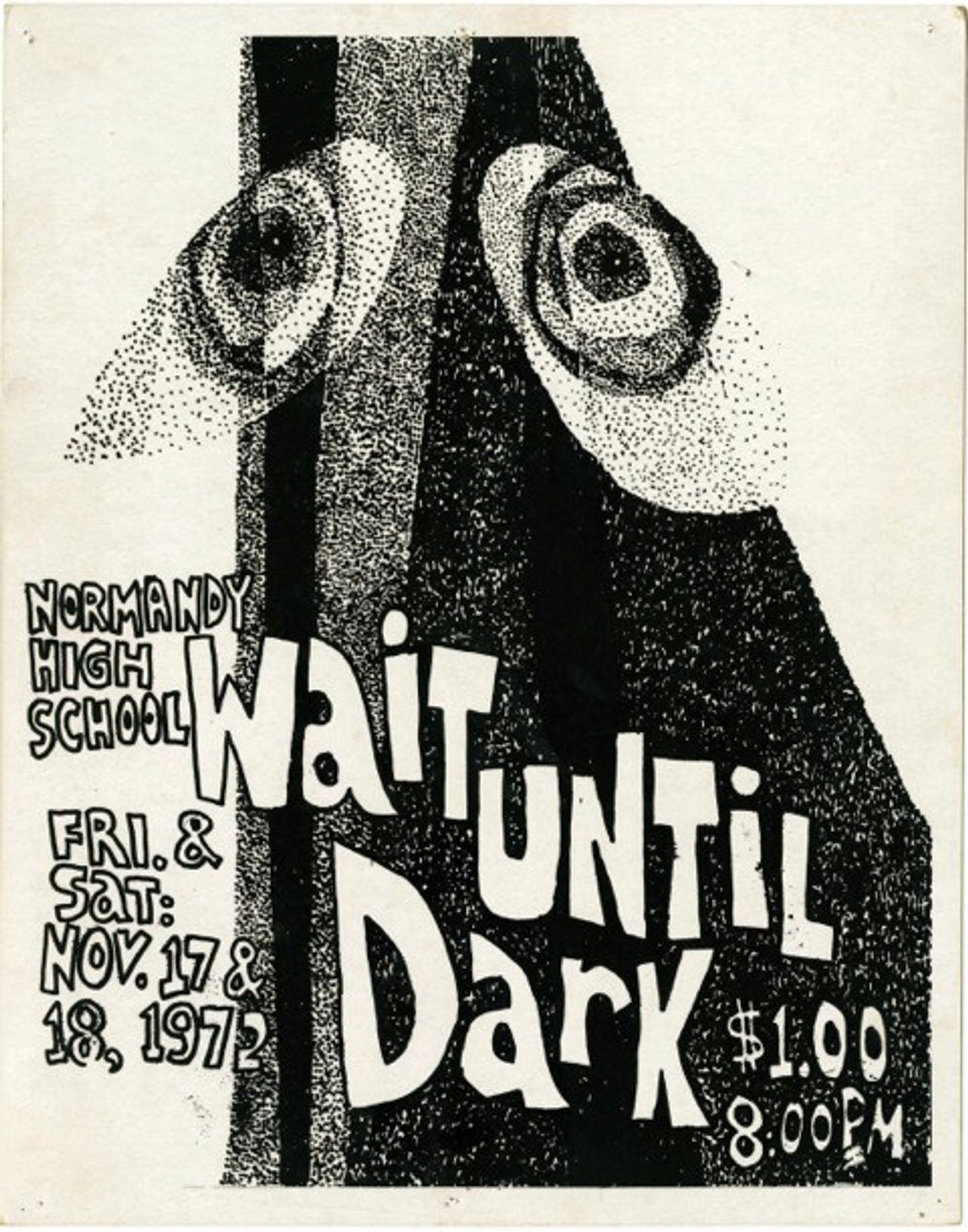 The poster Bierut designed in 1972 for his high school’s rendition of the play Wait Until Dark. (Courtesy Michael Bierut)