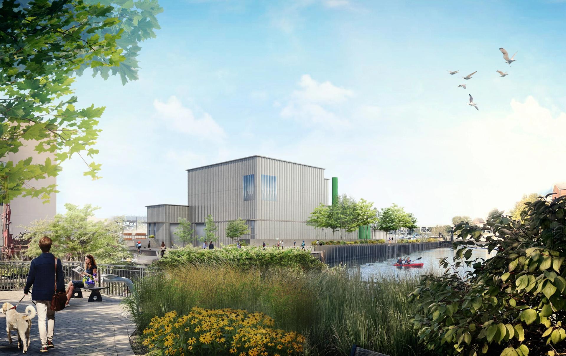 Rendering of the Gowanus Combined Sewer Overflow (CSO) Facility, Owl's Head. (Courtesy Selldorf Architects and NYC Department of Environmental Protection)
