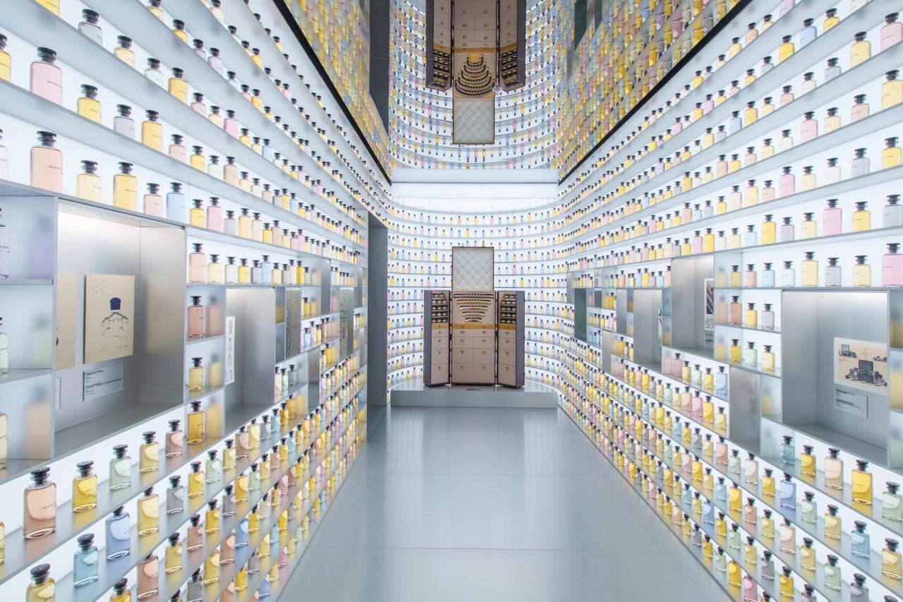 Louis Vuitton’s 2025 “Visionary Journeys” exhibition, designed by OMA and Shigematsu, shown in Shanghai, China. (Courtesy Louis Vuitton)