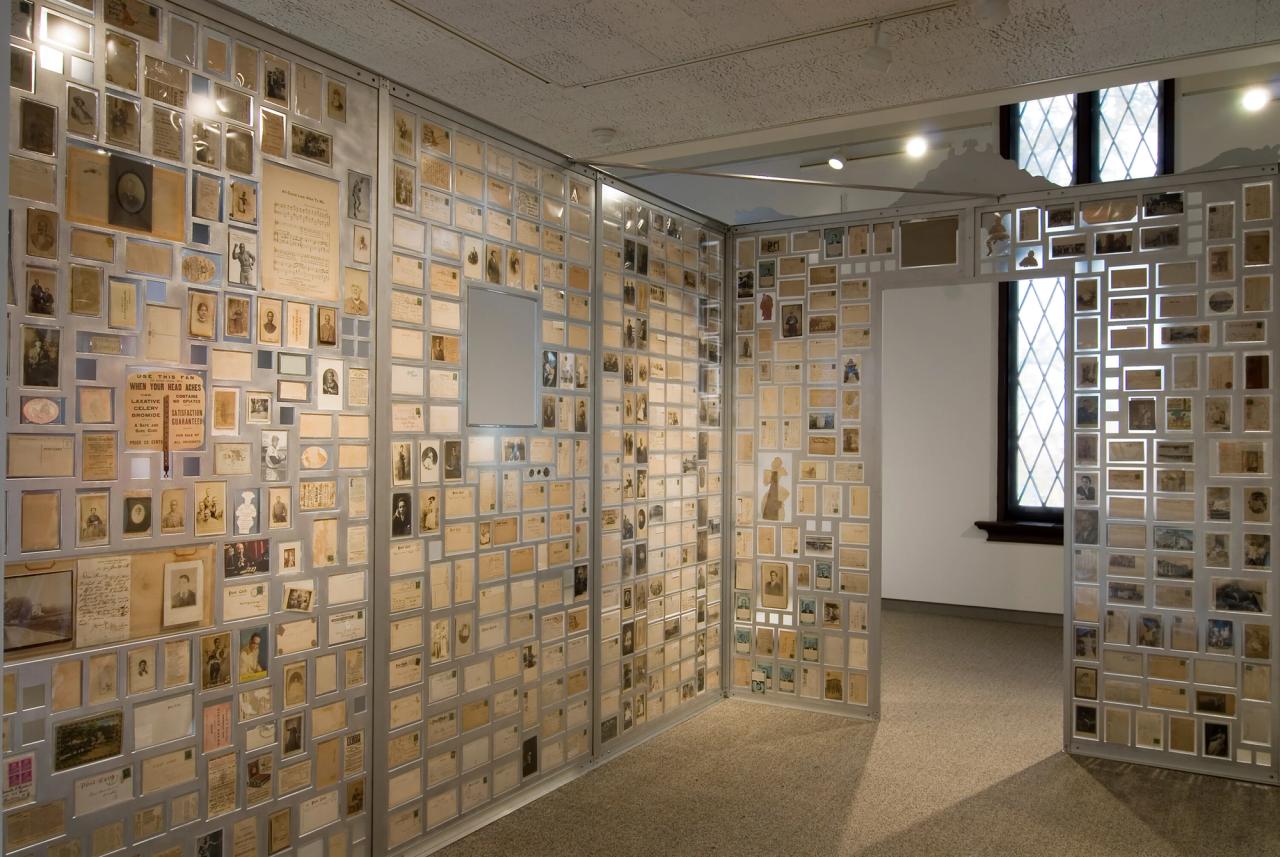 Installation view of Thomas’s show with Willie Cole, “Digging Deeper” (2009), at the Amistad Collection at the Wadsworth Atheneum Museum of Art. (Courtesy the artist)