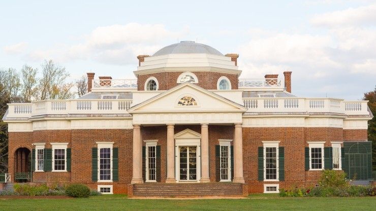 View of Monticello, the former plantation of Thomas Jefferson, located just outside of Charlottesville, Virginia. (Courtesy Thomas Jefferson’s Monticello)