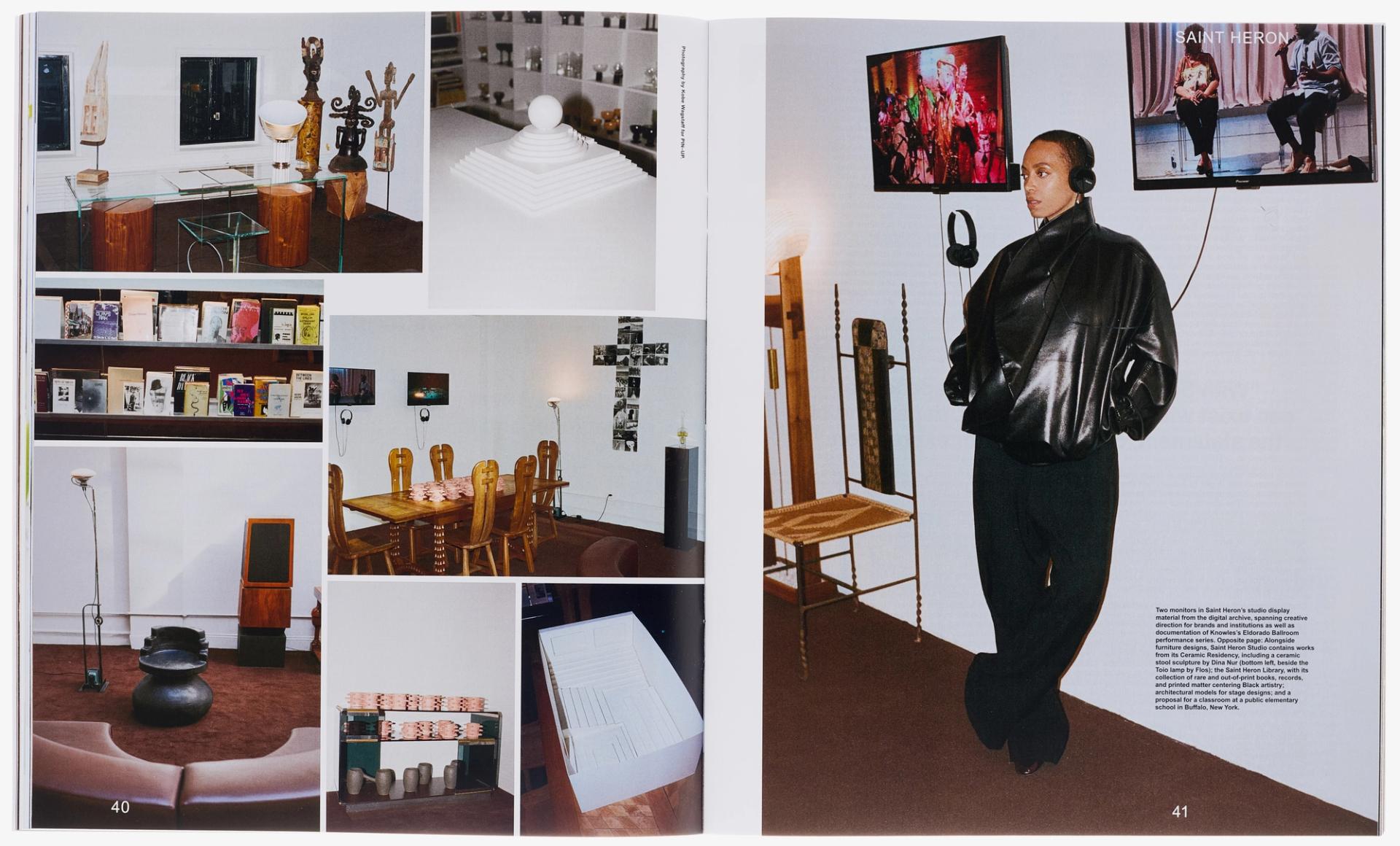 A spread from PIN–UP Issue 40, featuring Solange Knowles interviewed by Theaster Gates (Ep. 143). (Photo: Kobe Wagstaff/Courtesy PIN–UP)