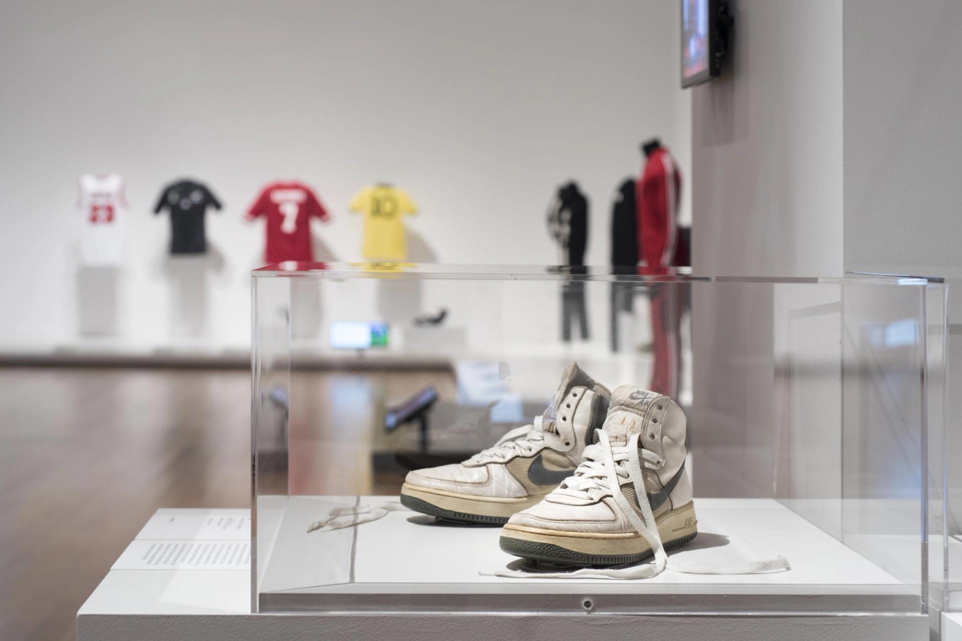 A pair of Nike Air Force 1 sneakers, as featured in the MoMA exhibition "Items: Is Fashion Modern?" (2017–2018). (Photo: Martin Seck. © The Museum of Modern Art/Licensed by SCALA / Art Resource, NY)