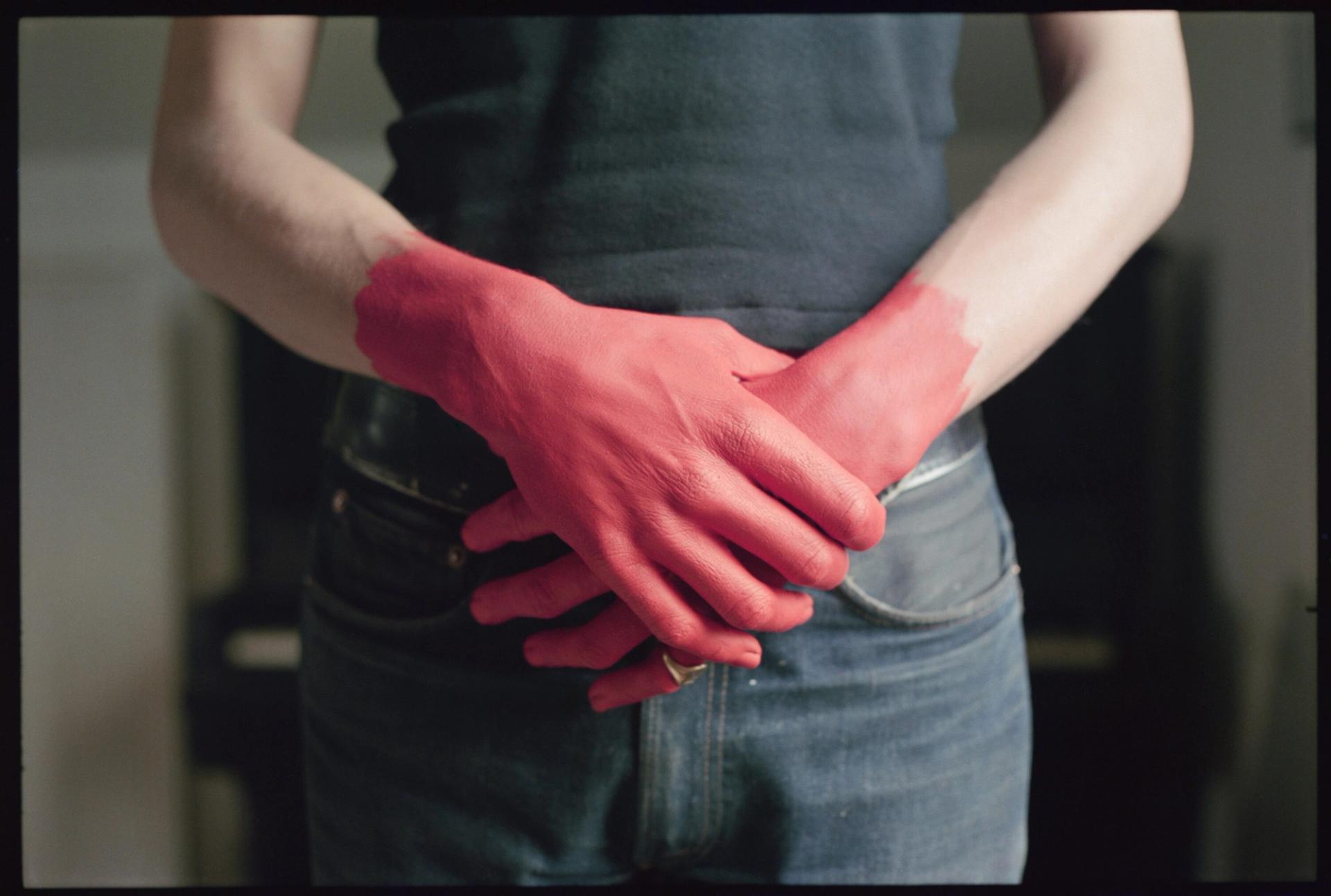 Red-Handed (1971) by Jamie Nares. (Photo: Elizabeth Blake. Courtesy Kasmin Gallery)