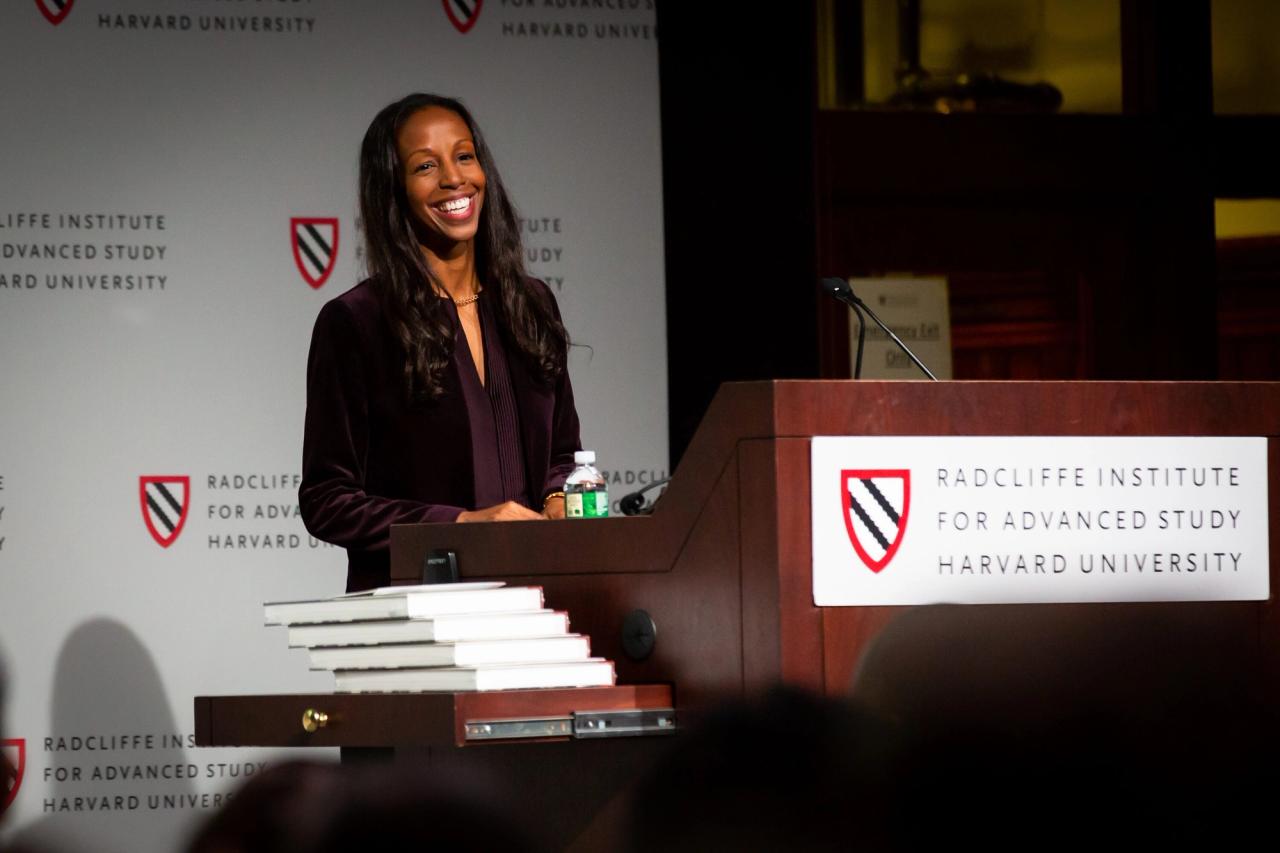 Lewis speaking at the two-day convention for Vision & Justice in 2019. (Photo: Melissa Blackall. Courtesy Sarah Lewis)