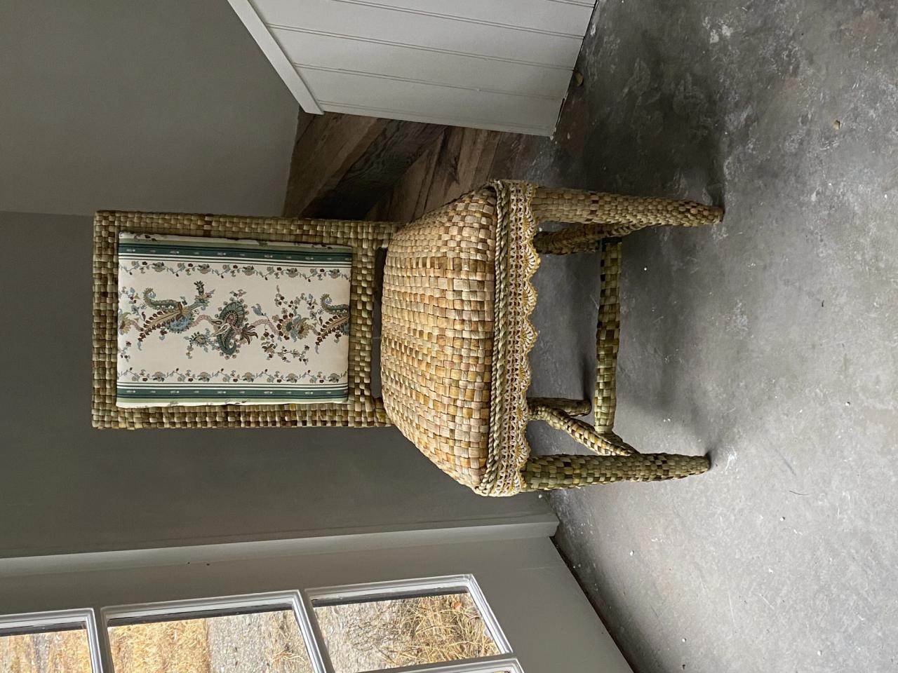 The seat cushion Needleman wove for a chair commissioned by the Italian interiors magazine Cabana. (Courtesy Deborah Needleman)