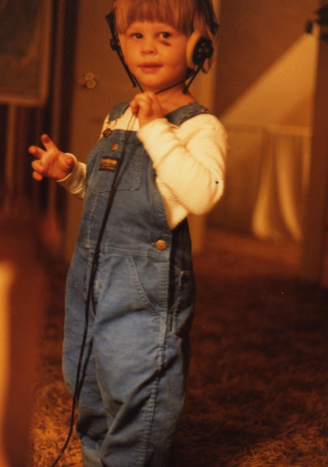 Turnbull listening to music as a child. (Courtesy Devon Turnbull)