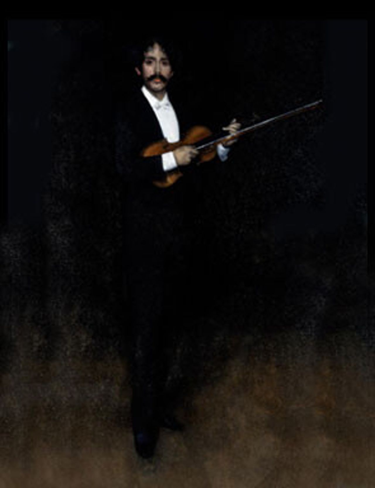 “Arrangement in Black: Portrait of Señor Pablo de Sarasate” (1884) by James McNeill Whistler. (Courtesy ArtDaily)
