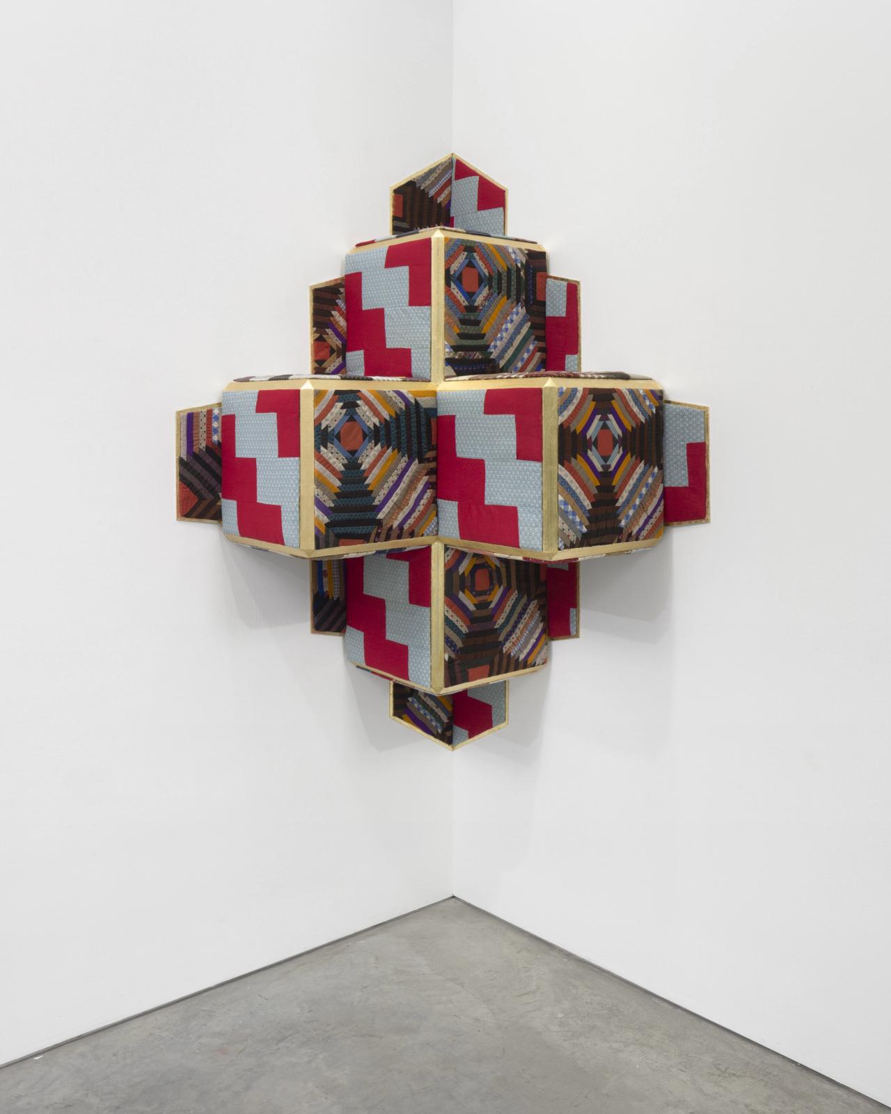 “Kubrick’s Rube” (2020), part of Biggers’s ongoing series of “Codex” quilts. (Courtesy the artist and Studio Sanford Biggers)