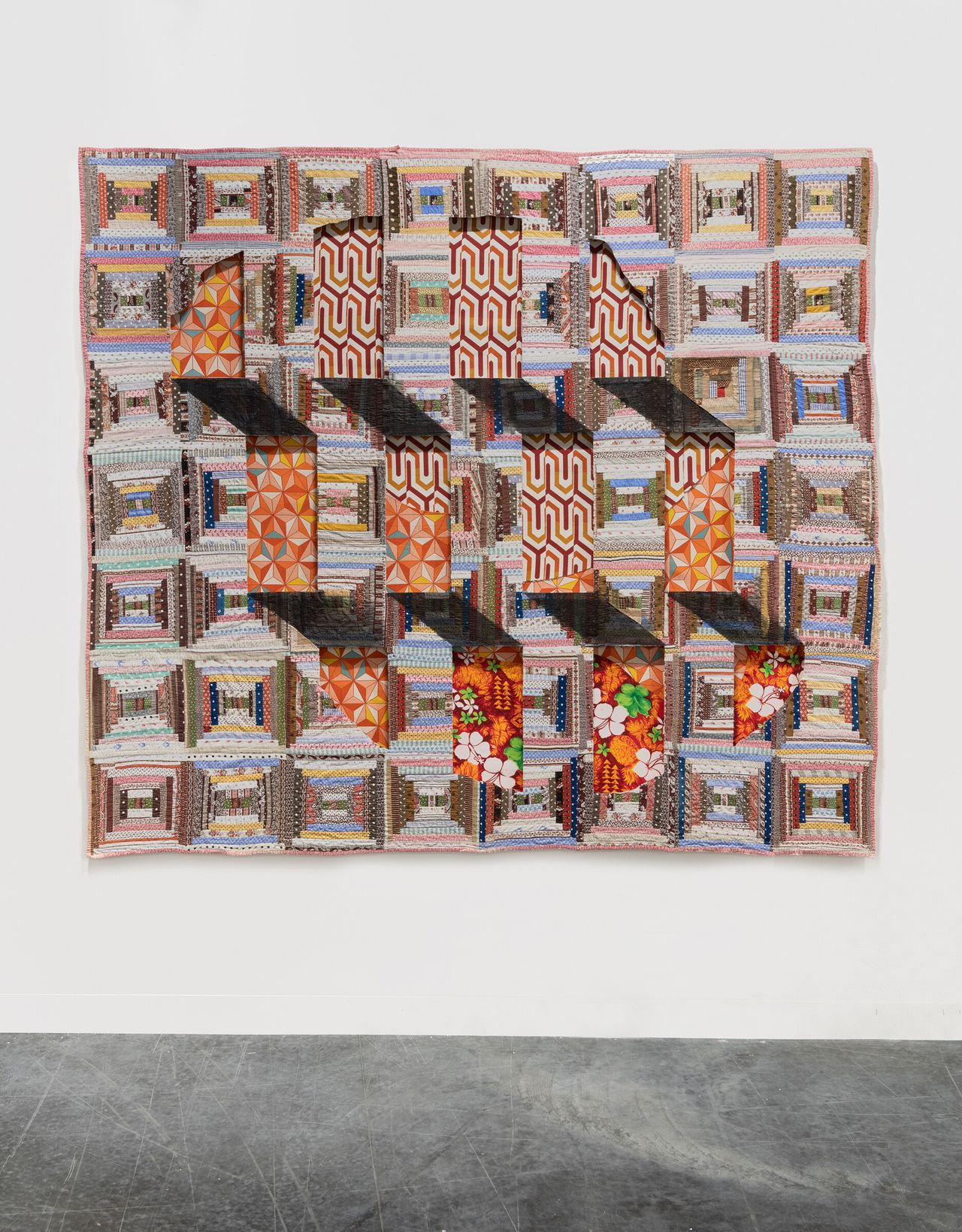 “Sweven” (2022), part of Biggers’s ongoing series of “Codex” quilts. (Courtesy the artist and Studio Sanford Biggers)