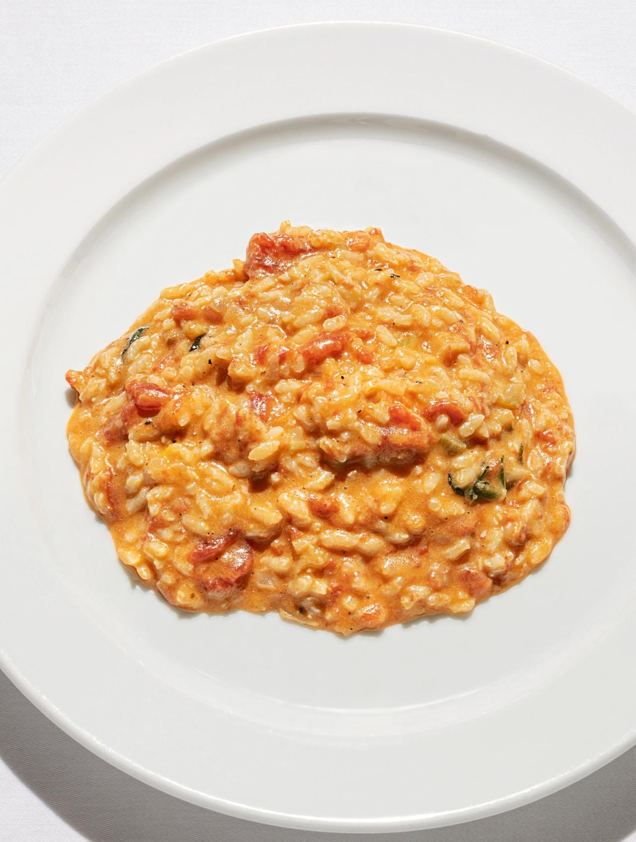 The River Cafe’s risotto with tomato and basil. (Courtesy Phaidon)