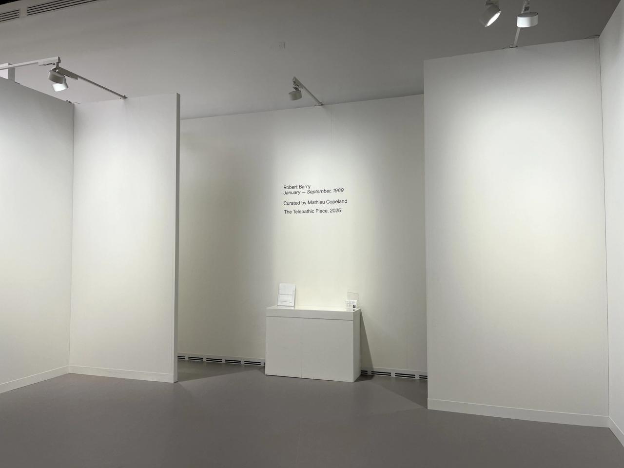 Martine Aboucaya's presentation of Robert Barry’s “January-September, 1969" shown during Art Basel Paris 2025. (Courtesy Robert Barry and Martine Aboucaya)