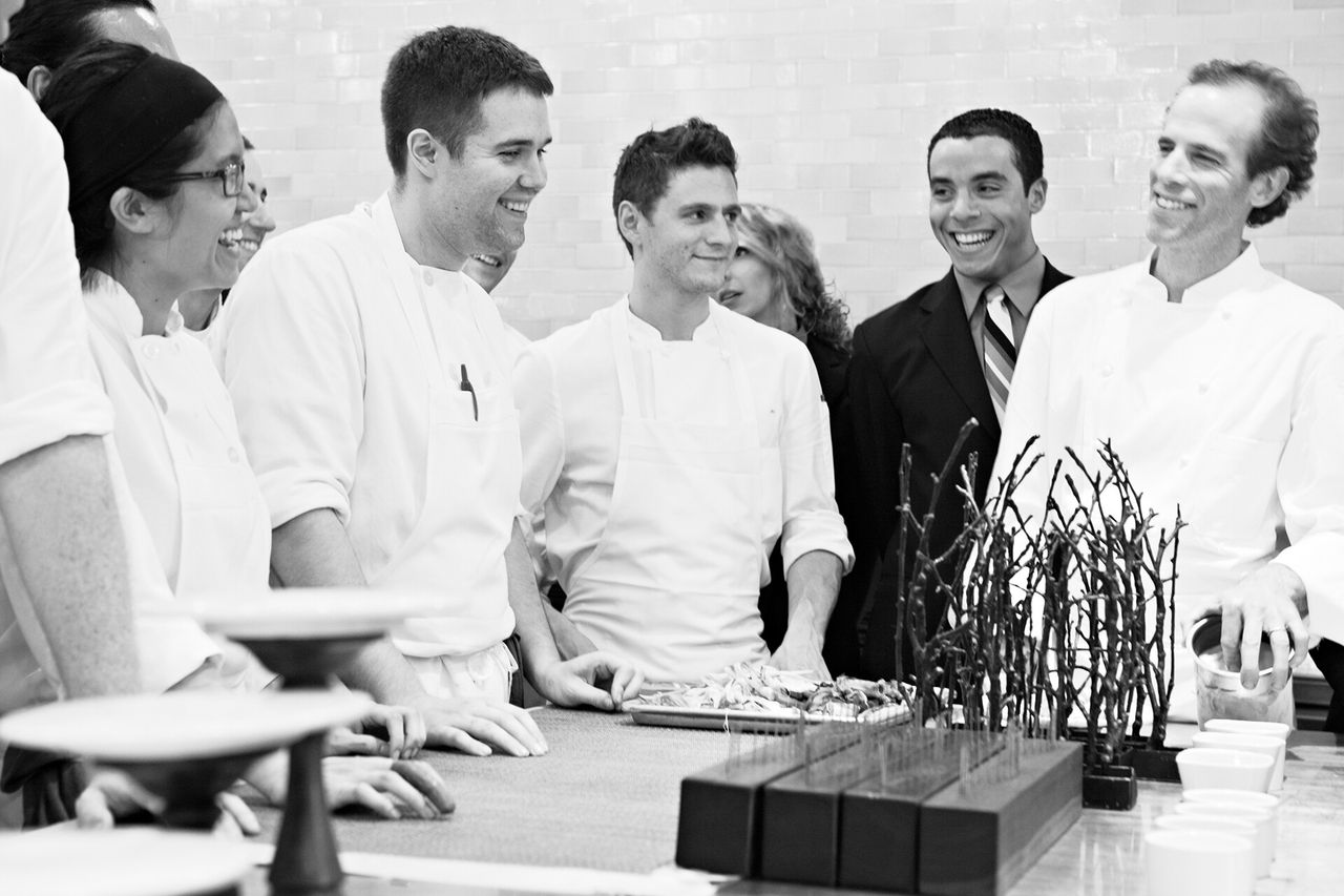 Barber and his team in the Blue Hill at Stone Barns kitchen in 2011. (Courtesy Blue Hill)