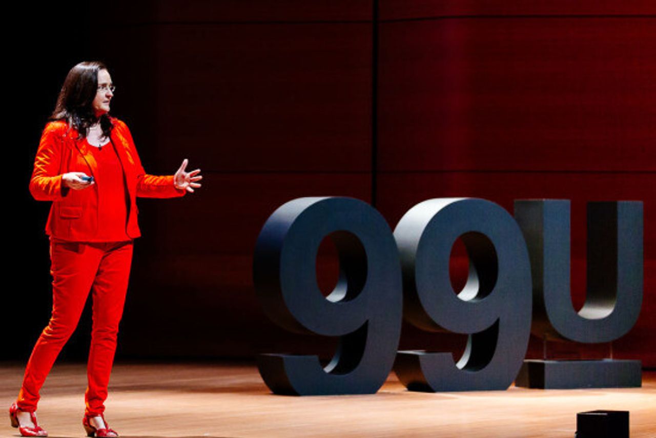 Eisenberg speaking at the 2014 Adobe 99U Conference. (Courtesy Tina Roth Eisenberg)