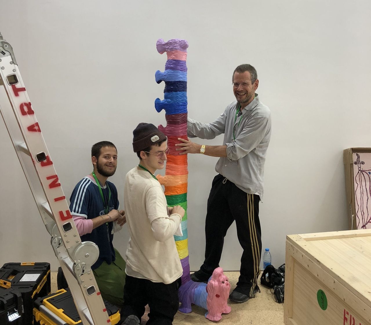Schachter with his sons Adrian (left) and Kai (center). (Courtesy Kenny Schachter)