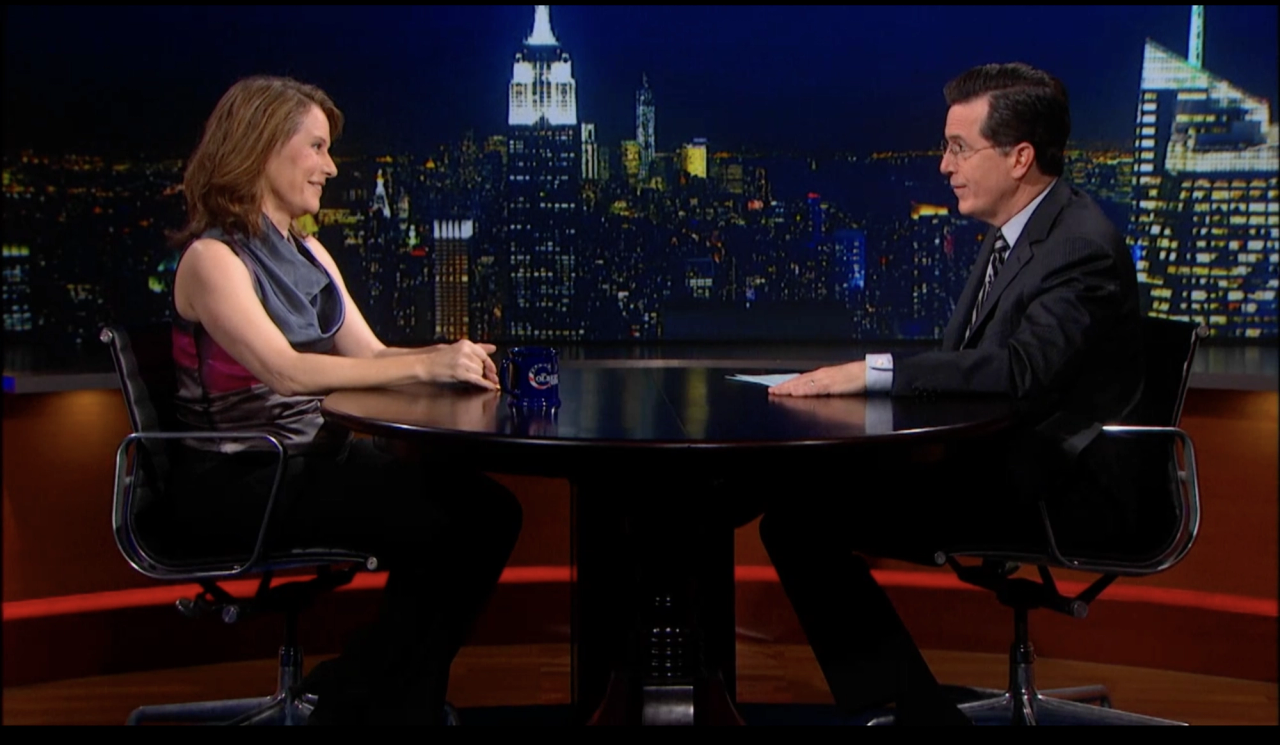 Antonelli on The Colbert Report in 2013. (Courtesy Comedy Central)