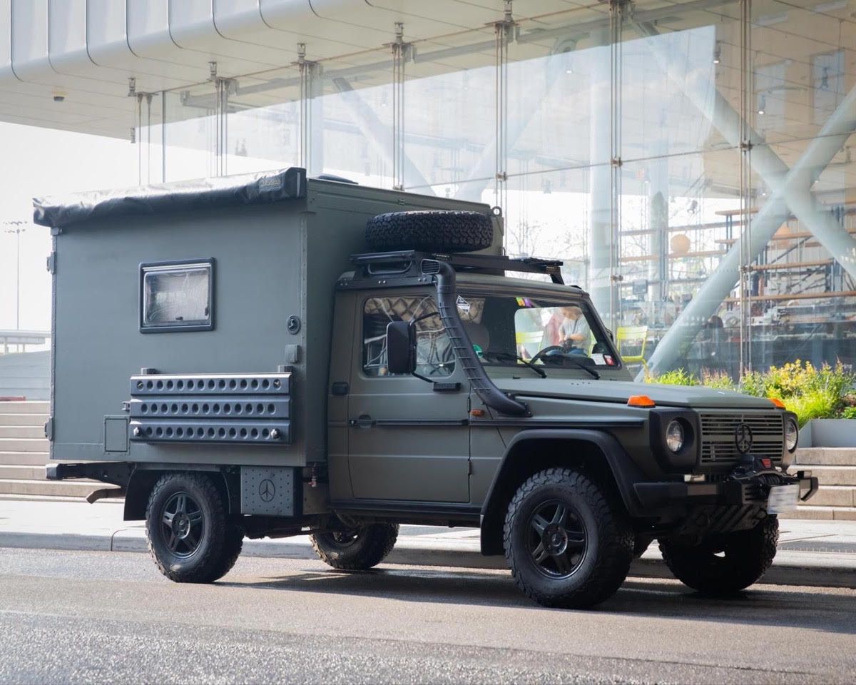 A view of Turnbull’s 1993 Mercedes Gelandewagen (a.k.a. G Wagon), which he converted almost entirely by hand into to a one-of-a-kind, self-contained camper. (Courtesy Devon Turnbull)