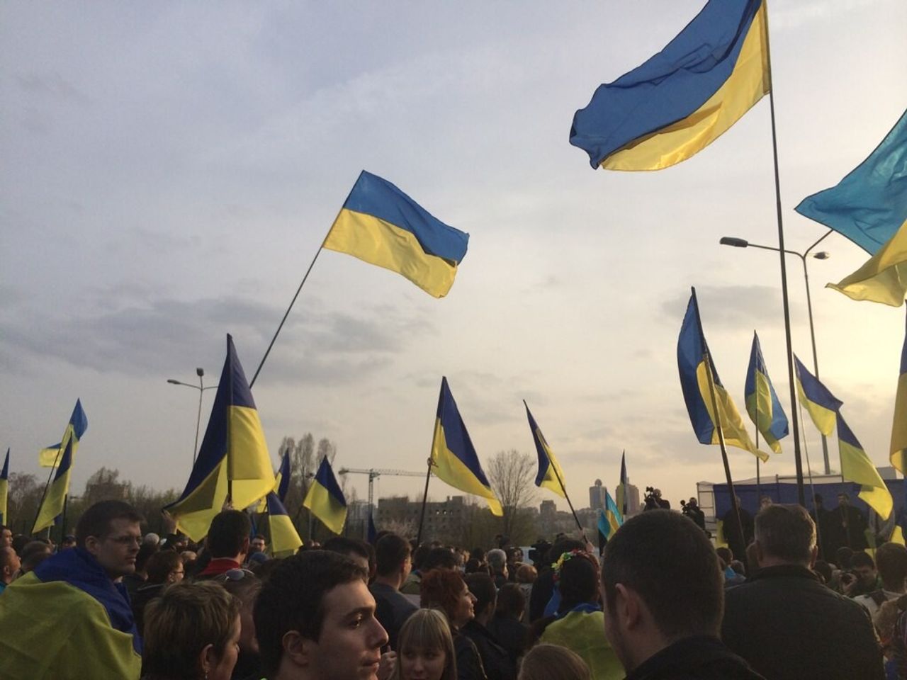 A photo taken by Shapiro of a demonstration in Donetsk, Ukraine, in 2014. (Courtesy Ari Shapiro)