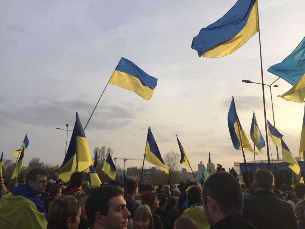 A photo taken by Shapiro of a demonstration in Donetsk, Ukraine, in 2014. (Courtesy Ari Shapiro)