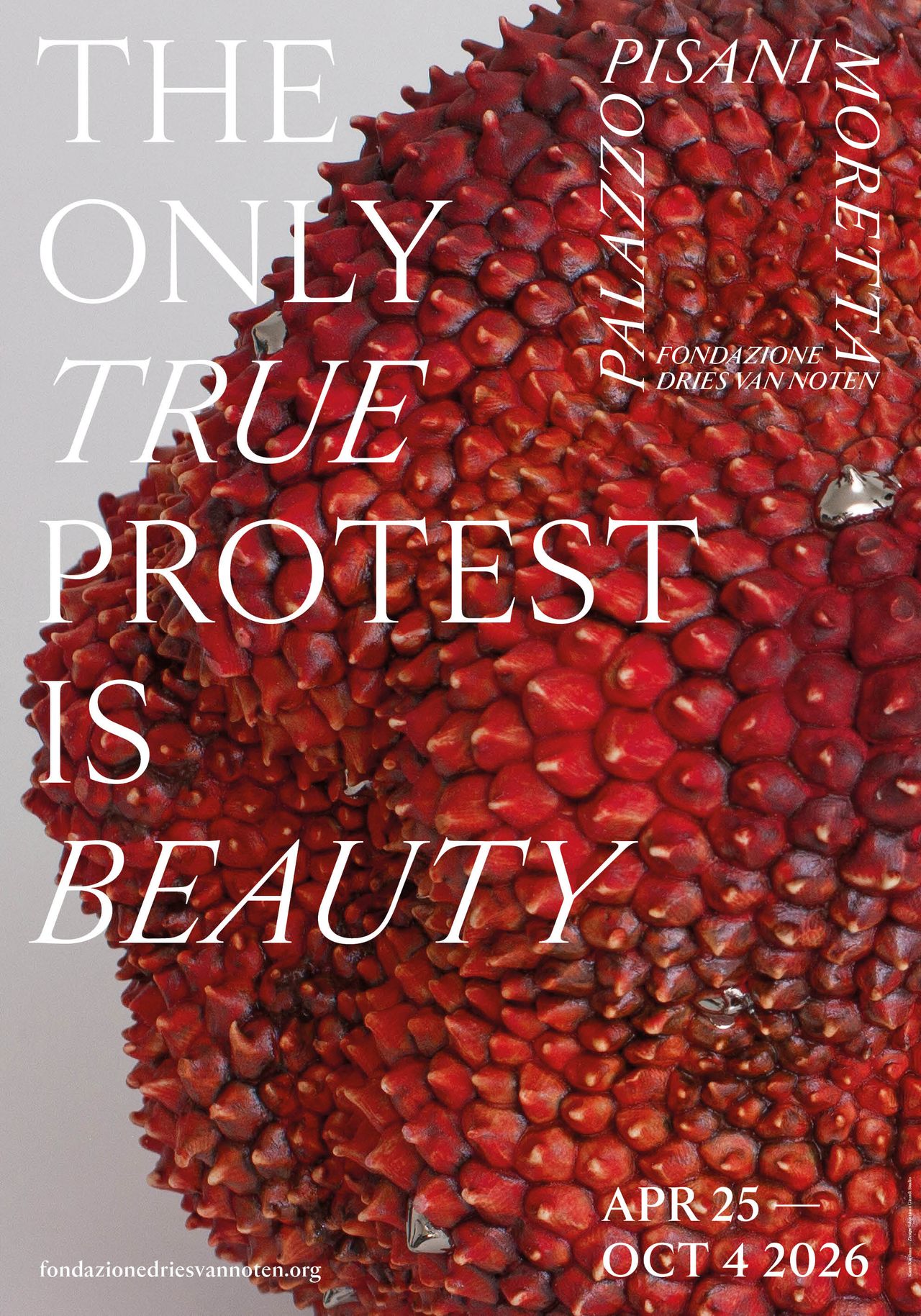 Poster for “The Only True Protest Is Beauty” exhibition. (Courtesy Fondazione Dries Van Noten)
