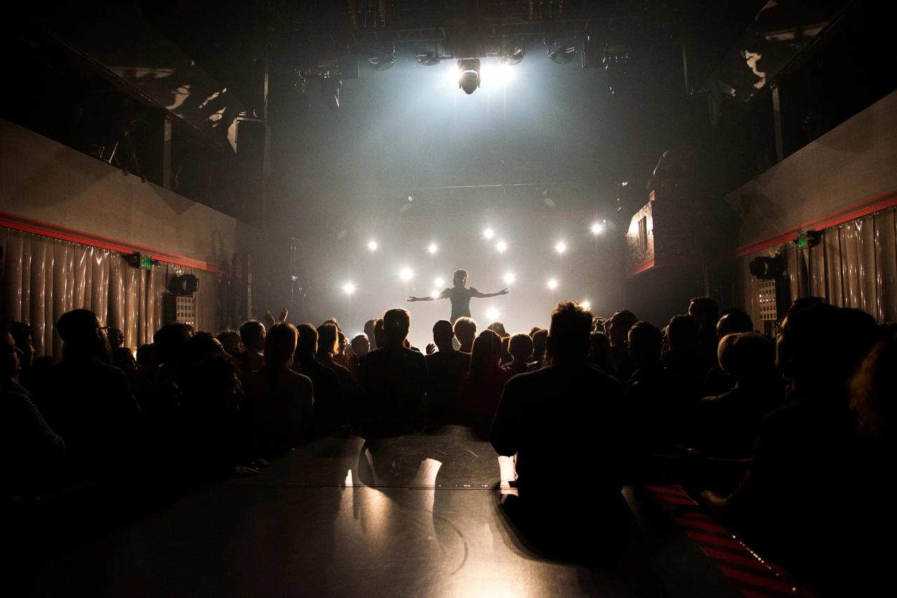 A view of Seattle Rep’s production of Here Lies Love (2017). (Photo: Navid Baraty)