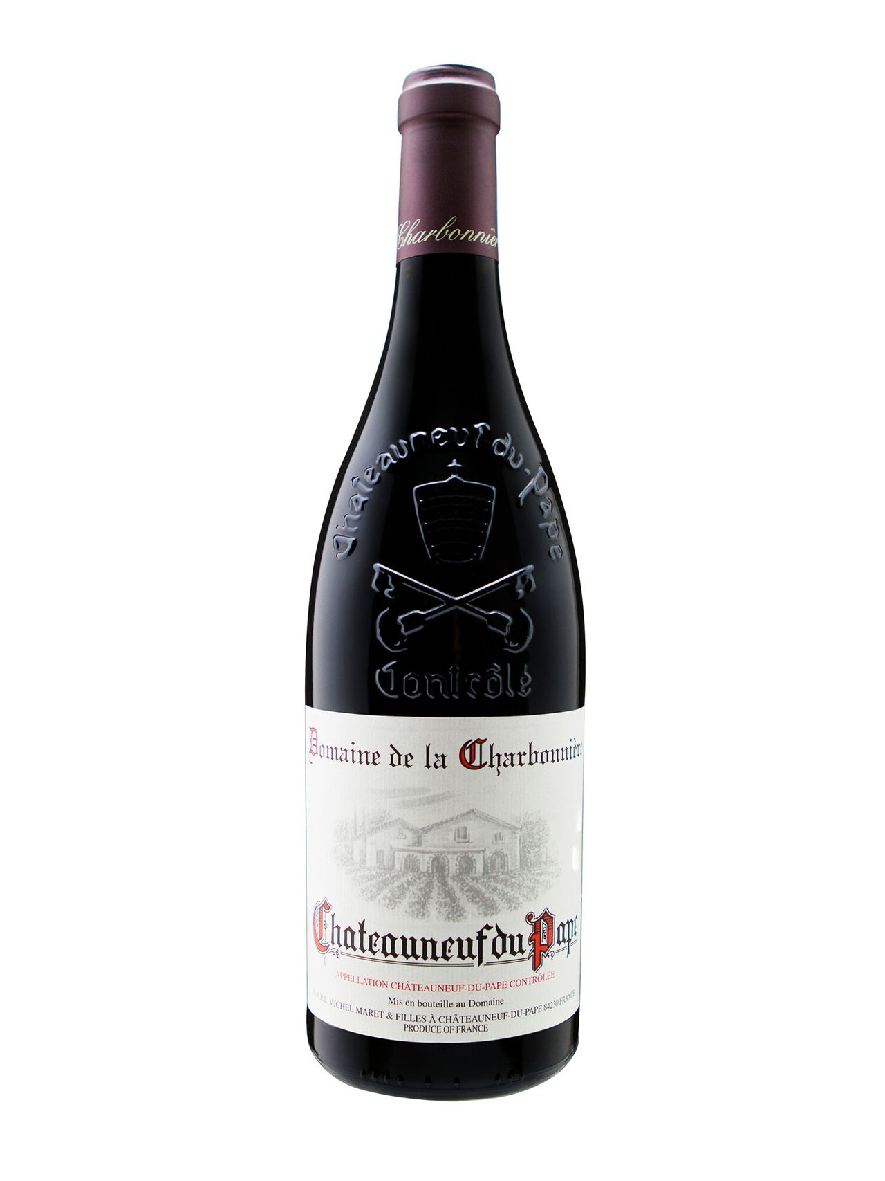 A bottle of Châteauneuf-du-Pape. (Courtesy Domaine de la Charbonnière)