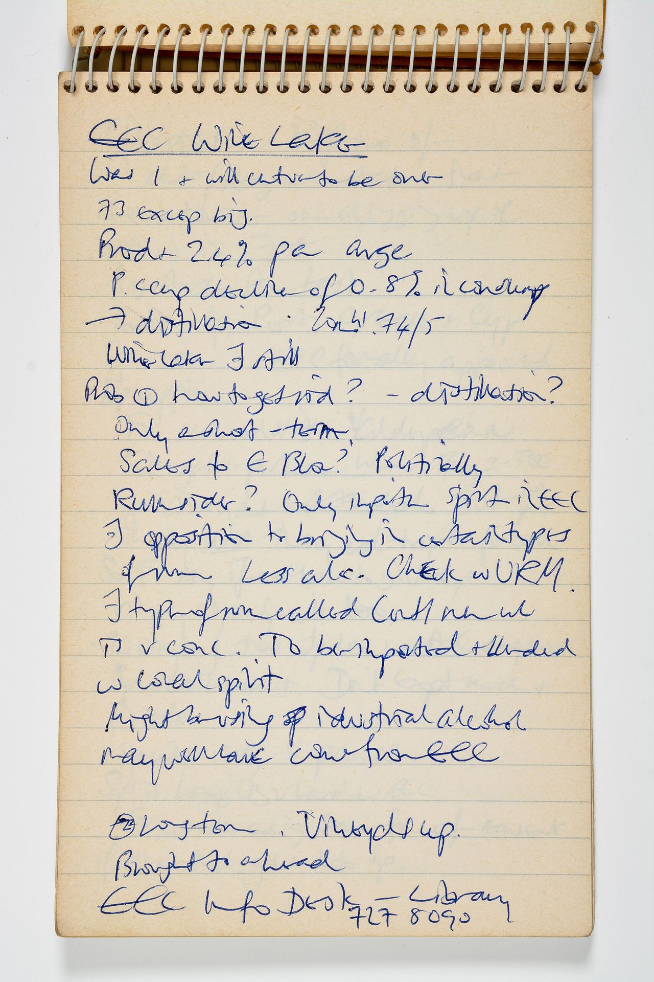 A page of Robinson’s tasting notes. (Courtesy Special Collections, UC Davis Library [Robinson (Jancis) Papers on Wine Writing, D-612])