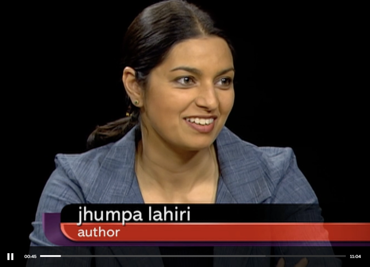 Lahiri on the interview show Charlie Rose in 2008. (Courtesy Charlie Rose, Inc.)