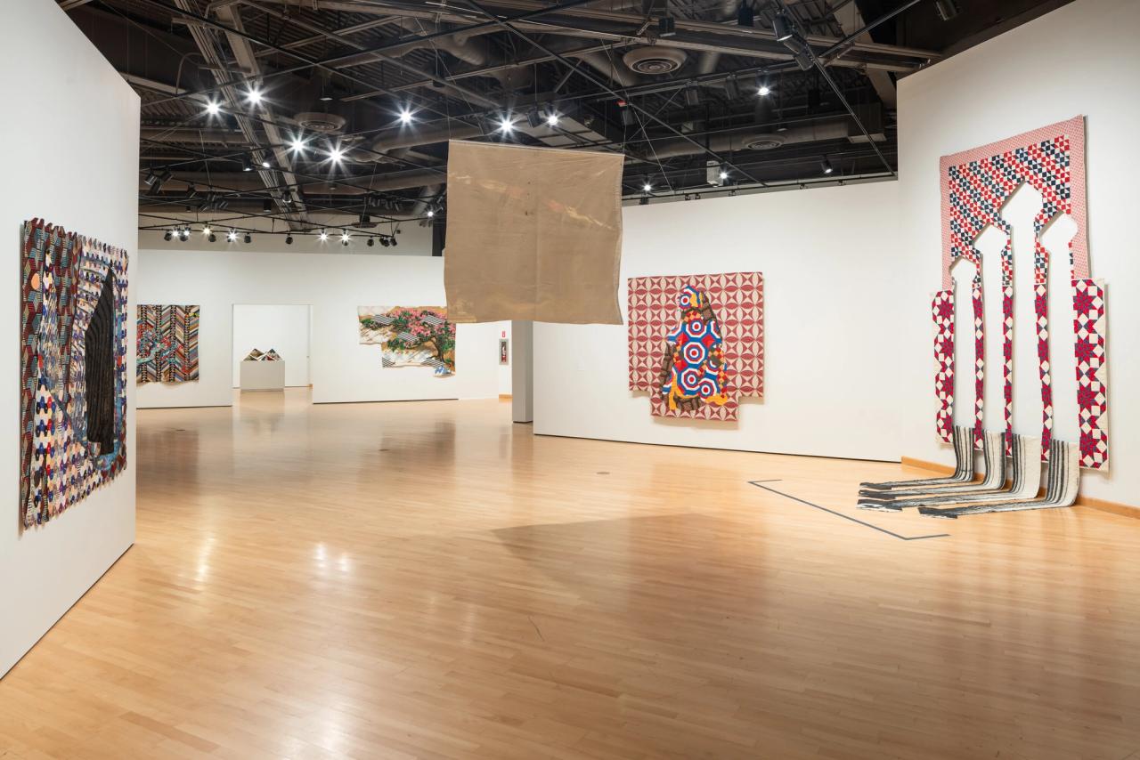 Installation view of “Sanford Biggers: Codeswitch” (2021) at the California African American Museum. (Photo: Elon Schoenholz. Courtesy CAAM)