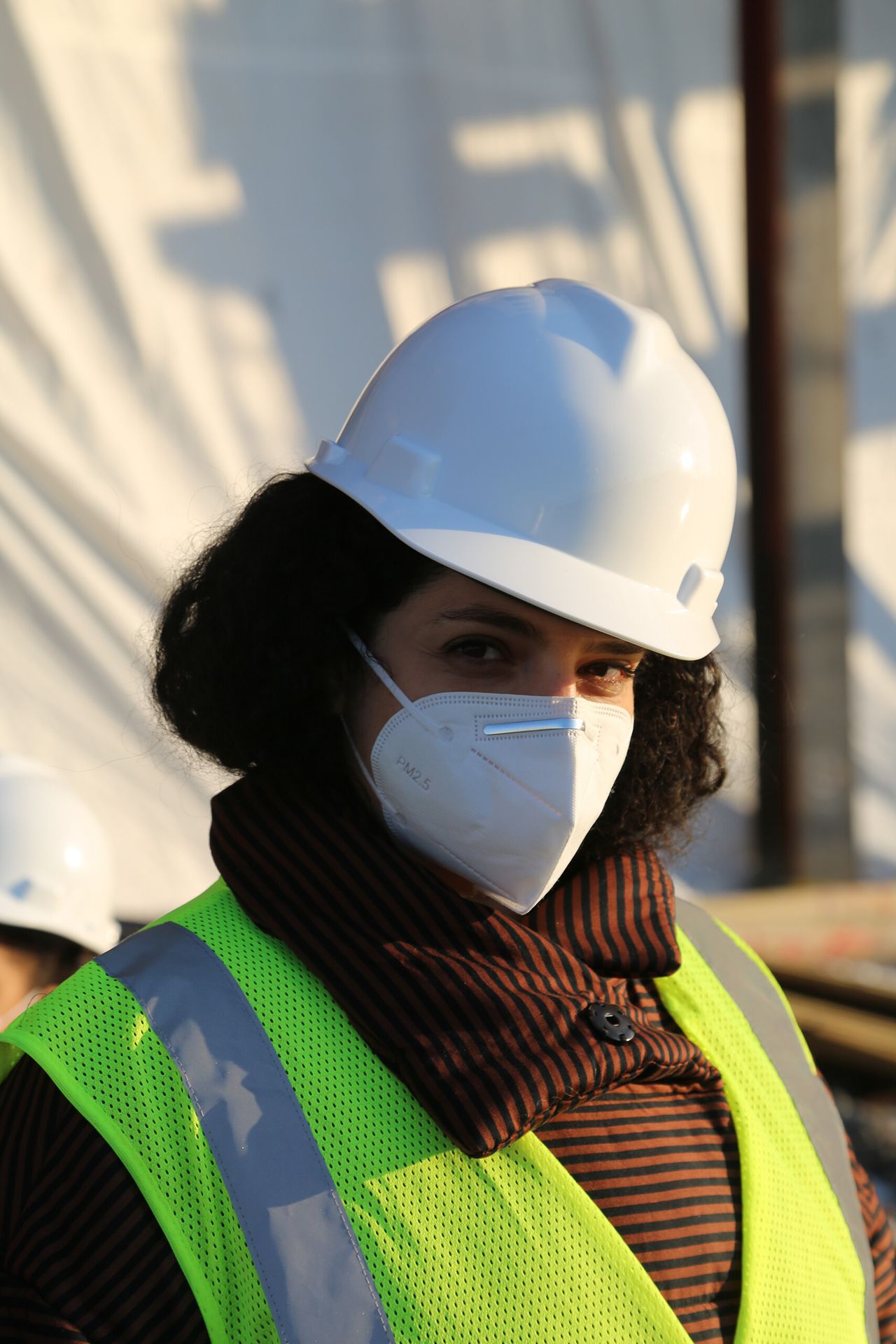 Semaan at the Slow Factory Institute construction site. (Photo: Cynthia Edorh. Courtesy Slow Factory)