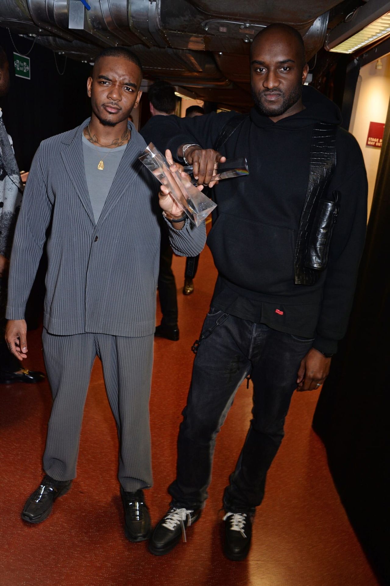 Ross (left) with the late fashion designer Virgil Abloh (right). (Courtesy Samuel Ross)