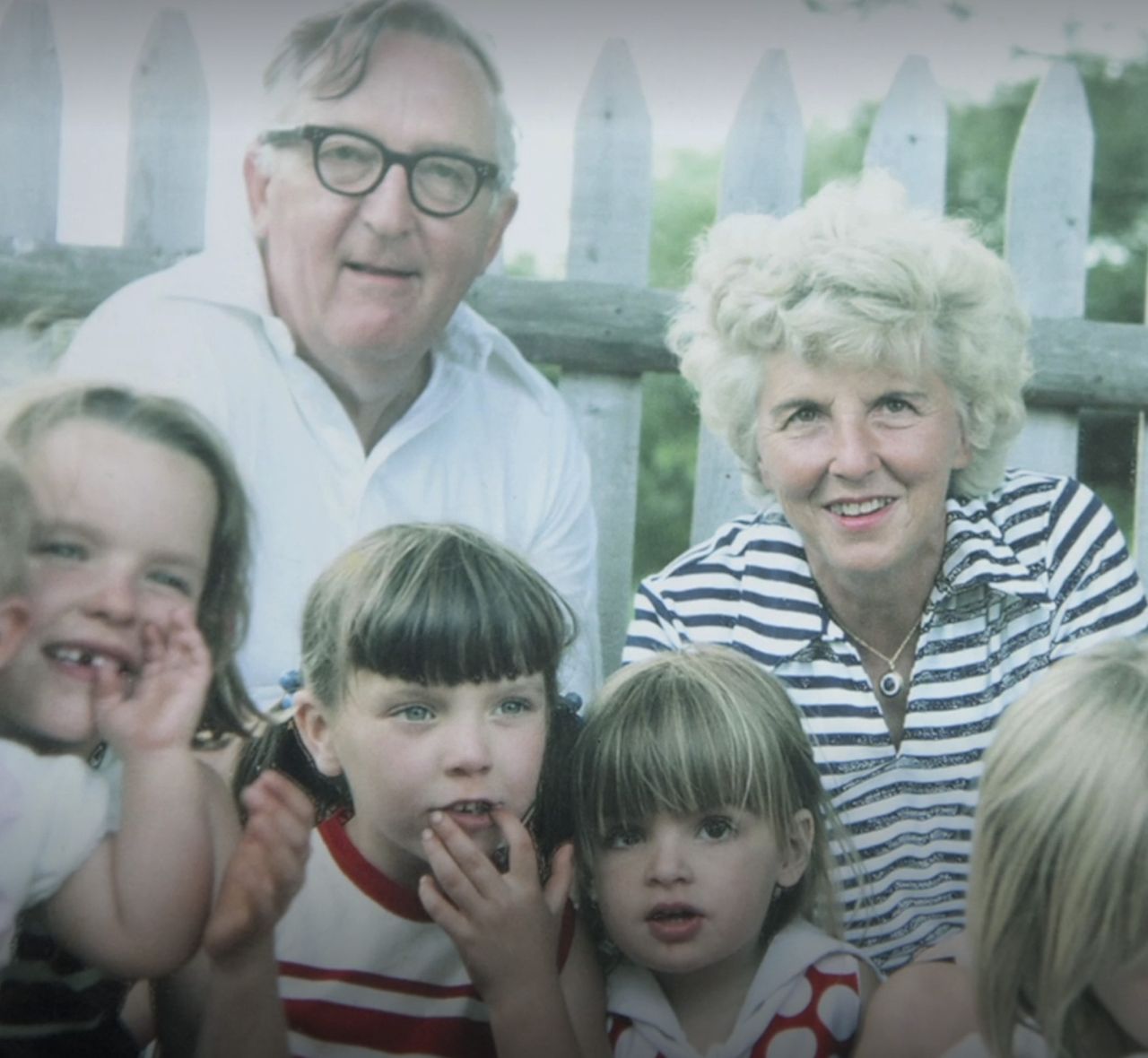 Comey (bottom right) with her grandfather (top left) and grandmother (top right). (Courtesy Rachel Comey)