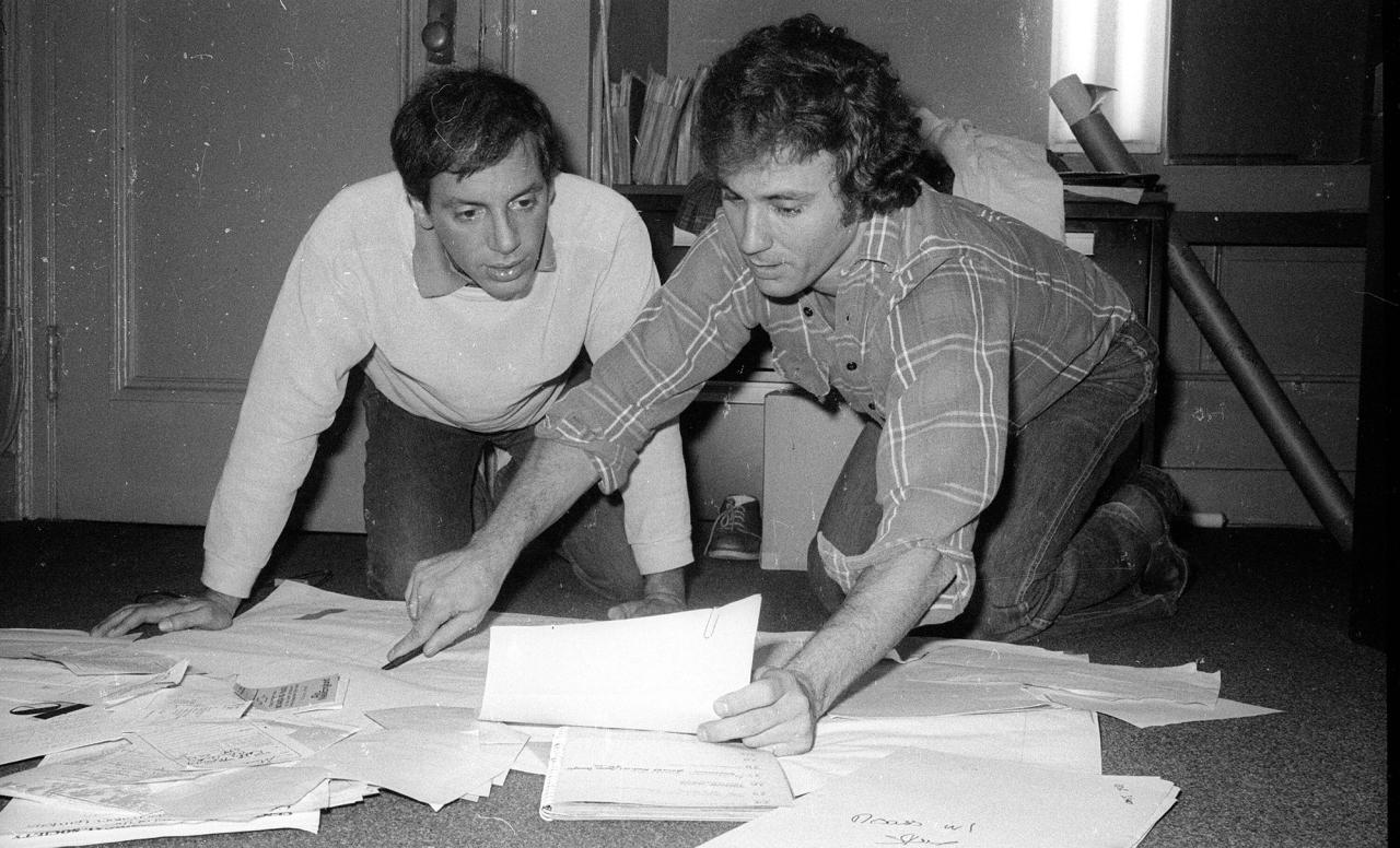 Schrager (right) and Steve Rubell (left) making plans for the opening of Studio 54. (Courtesy Ian Schrager Studio)