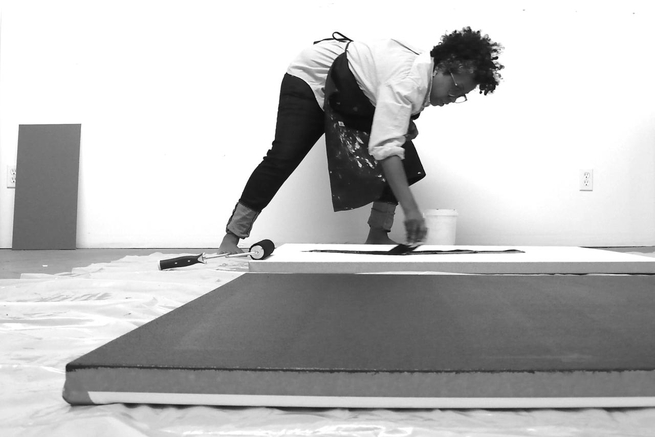 Jones in her studio in 2013. (Courtesy Jennie C. Jones)