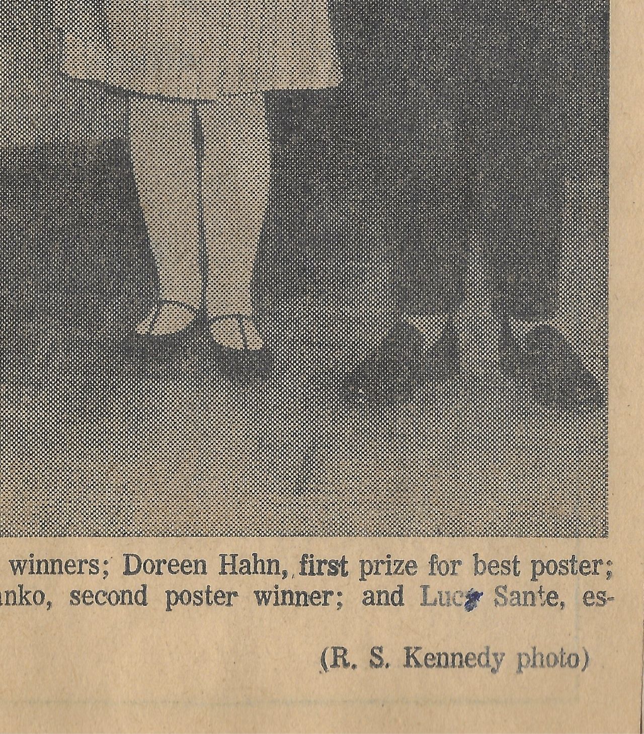 A newspaper caption with a typo misspelling Sante’s birth name of Luc as “Lucy” when she was 12. (Courtesy Lucy Sante)