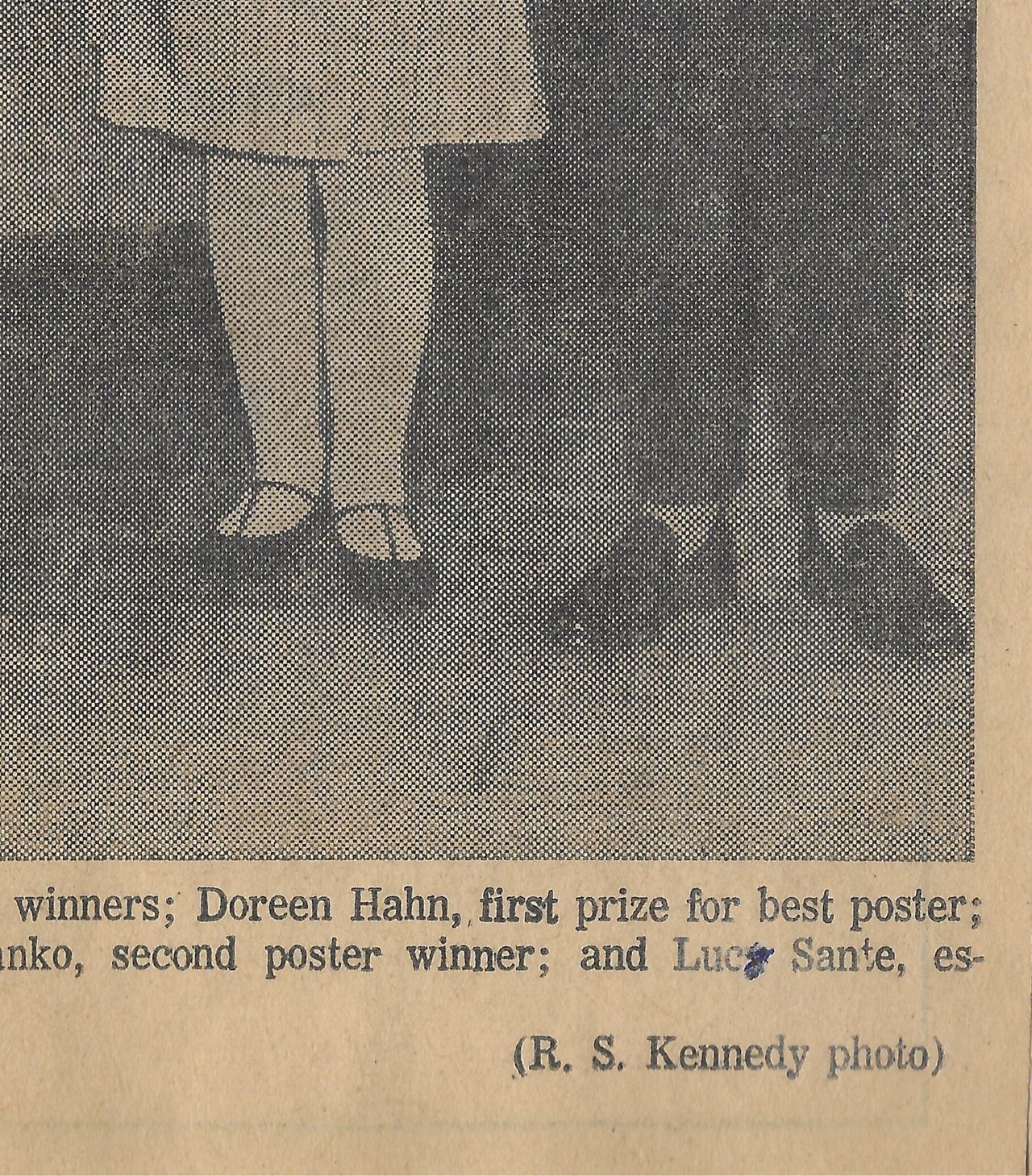 A newspaper caption with a typo misspelling Sante’s birth name of Luc as “Lucy” when she was 12. (Courtesy Lucy Sante)