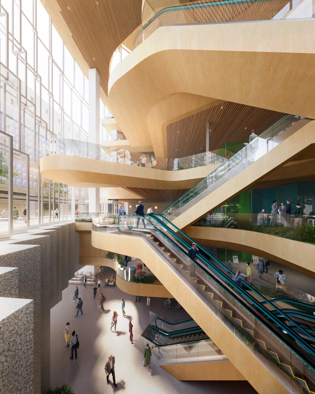 The OMA/Shigematsu-designed Tenjin Business Center in Fukuoka, Japan. (Photo: Tomoyuki Kusunose)