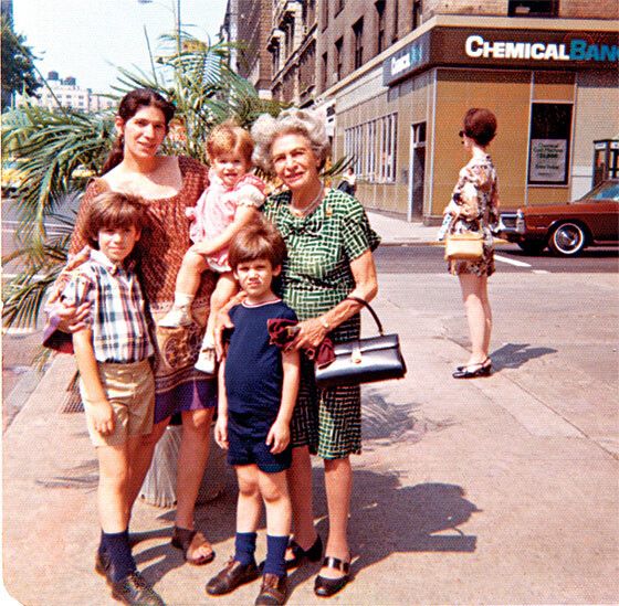 Lethem (bottom left) as a child with his mother, grandmother, brother, and sister. (Courtesy Jonathan Lethem)