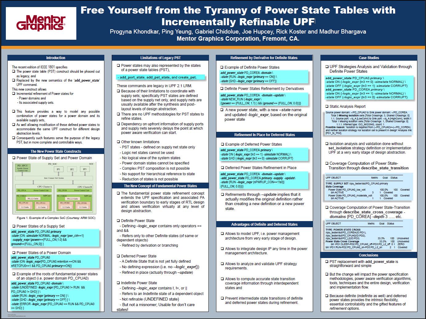 Free Yourself from the Tyranny of Power State Tables with Incrementally Refinable UPF
