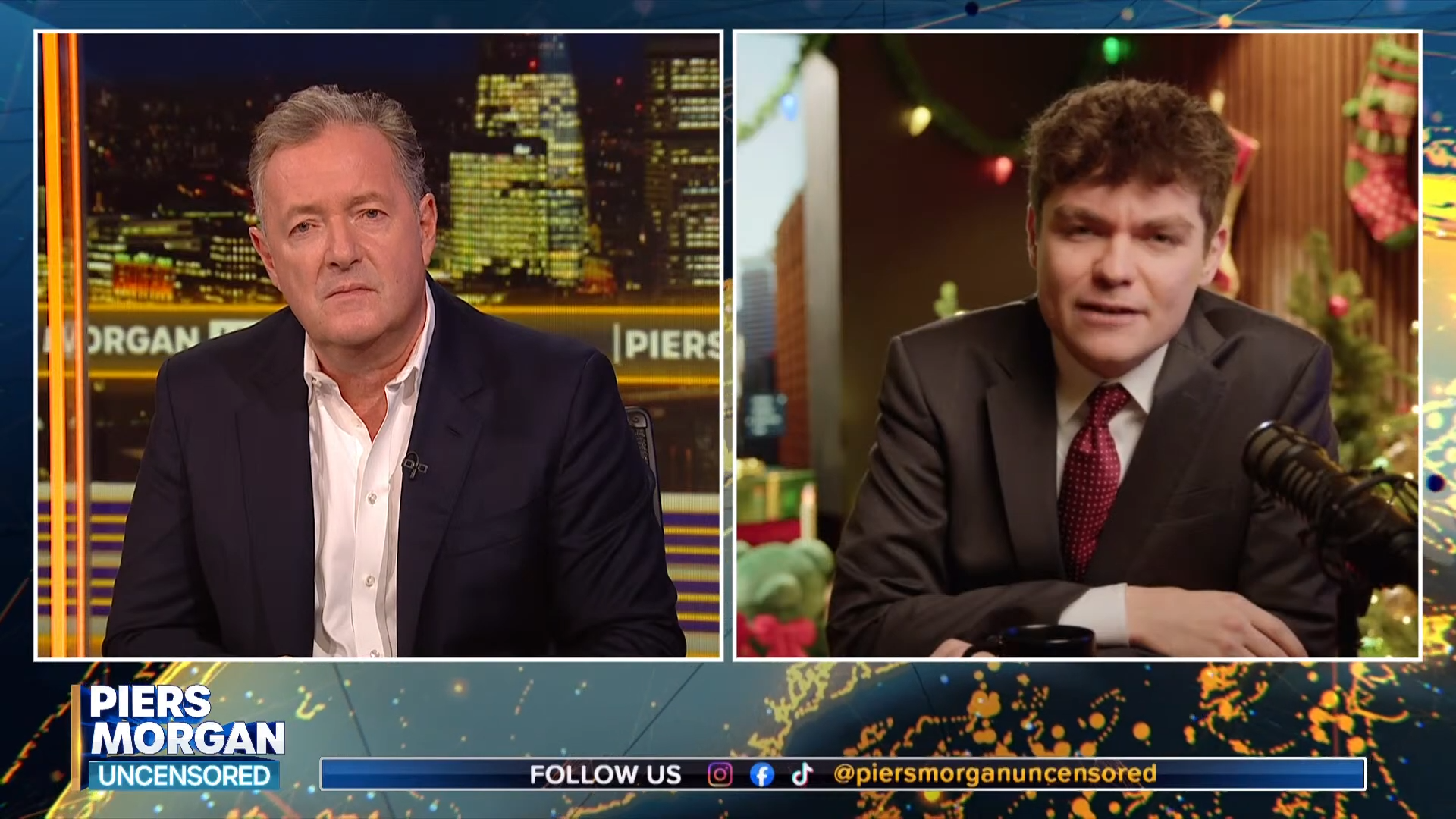 Nick Fuentes appears on Piers Morgan’s show on Youtube.