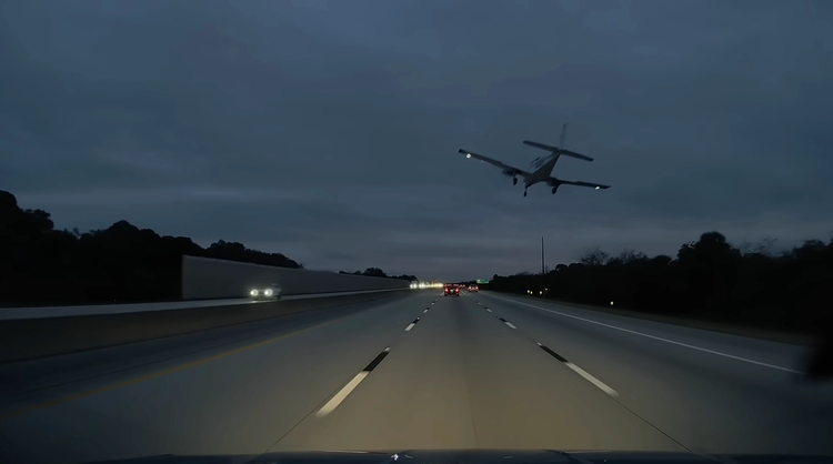 Small Plane Collides with Vehicle on Florida Interstate