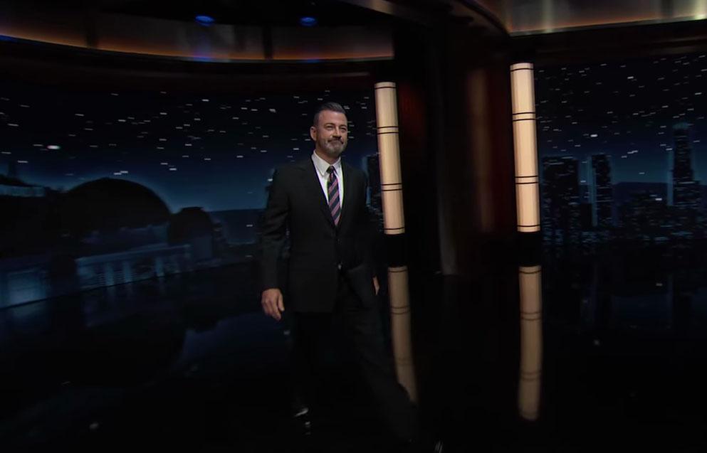 Jimmy Kimmel walks back onto the set of Jimmy Kimmel Live!