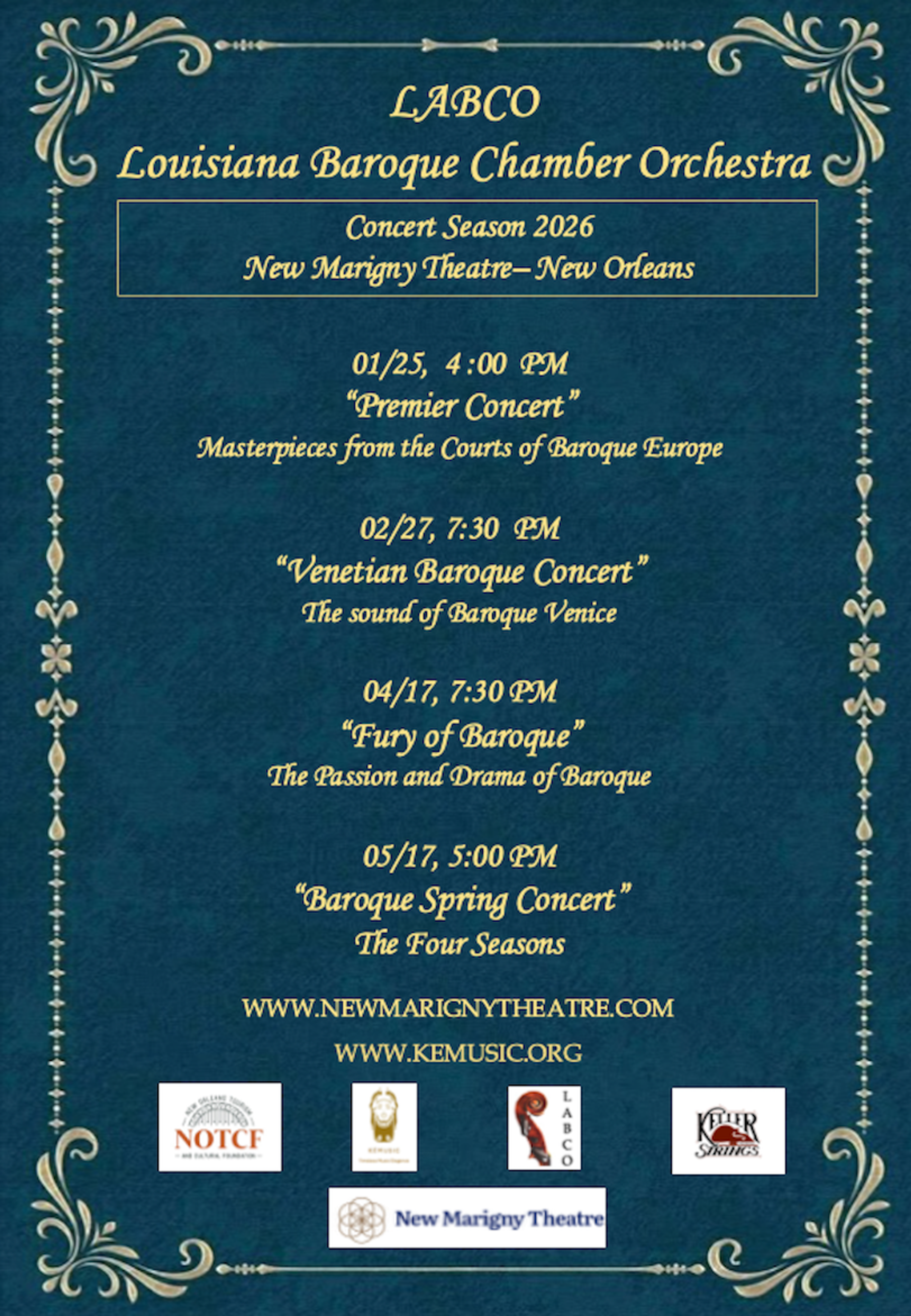 LABCO "Venetian Baroque Concert" poster