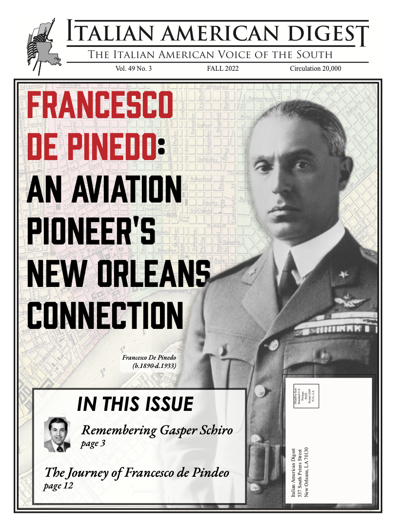 Italian American Digest Issue Francesco de pinedo: An Aviation Pioneer's New Orleans connection